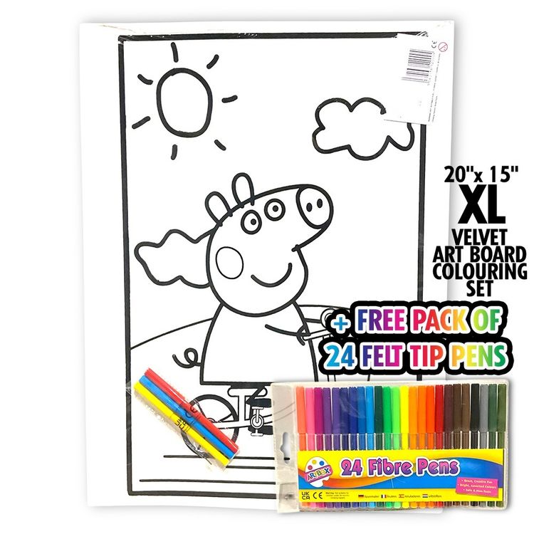 Velvet XL Peppa Sunshine Velvet Art Board Colouring Set With Felt Tip Pens product image